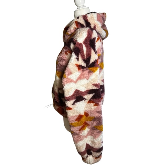 AEROPOSTALE women's SZ Med Pullover cropped hoodie NWT aztec soft cuddly pinks - Picture 13 of 15